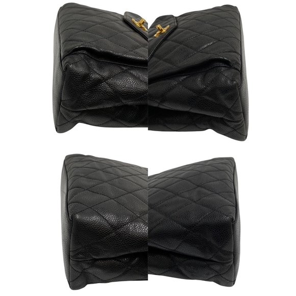 CHANEL Chanel Matelasse Caviar Skin Leather Genuine Turnlock Chain Semi Shoul... - Picture 9 of 10